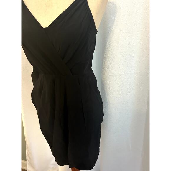 Revolve x Yumi Kim Black Silk Mini Dress Tulip Hem Women's Size Small - Picture 5 of 10